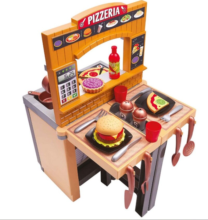 Legekøkken Med Tilbehør - Pizzaria - 33 Dele - Ecoiffier