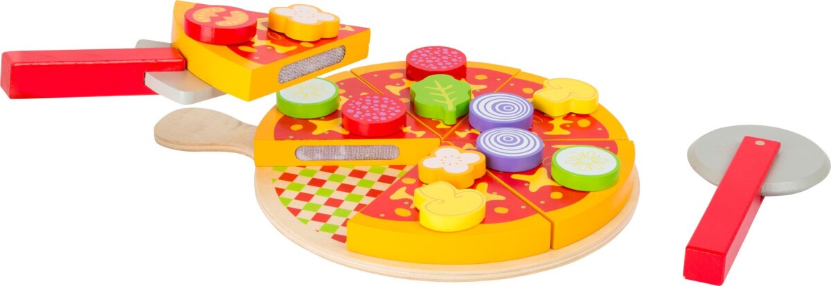 Legemad I Træ Med Velcro - Pizza Sæt - Small Foot