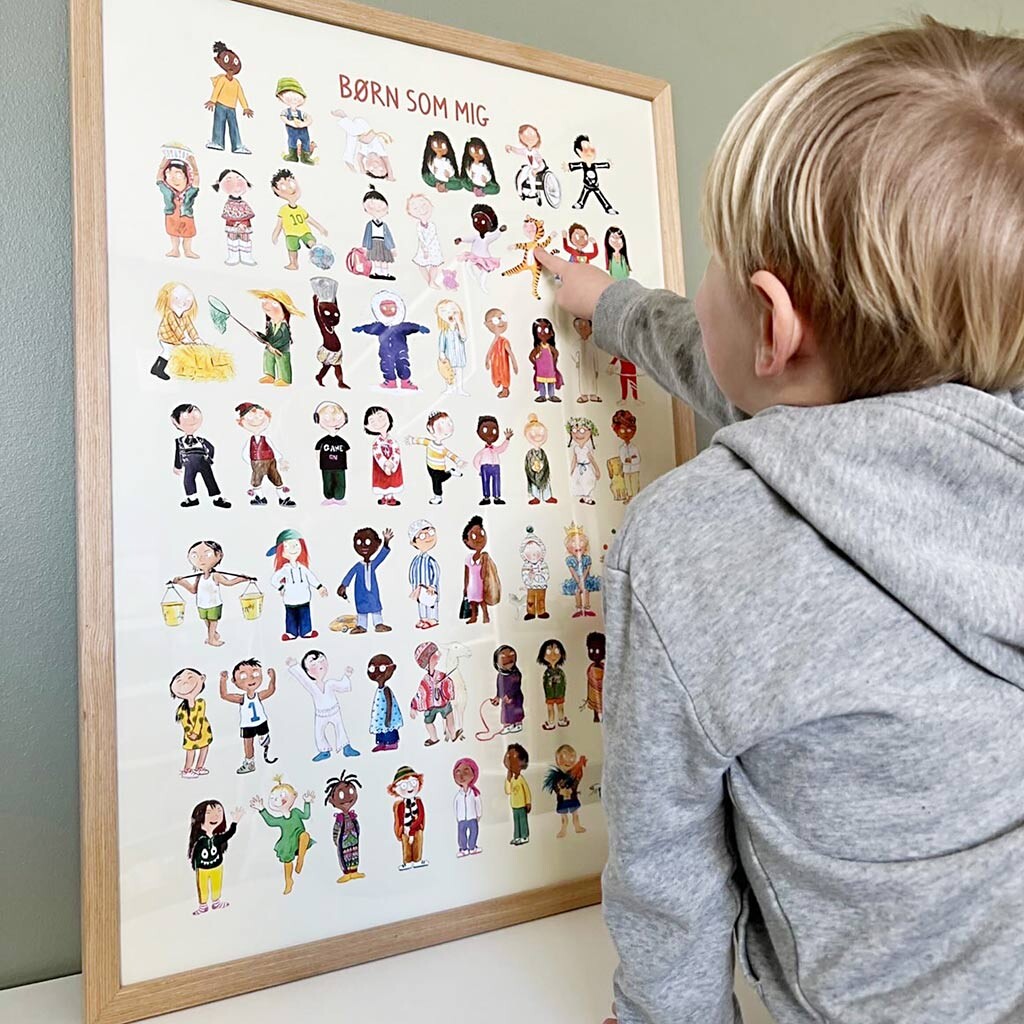 Plakat - Børn Som Mig - Str 50X70 Cm - Dk - 1 Stk