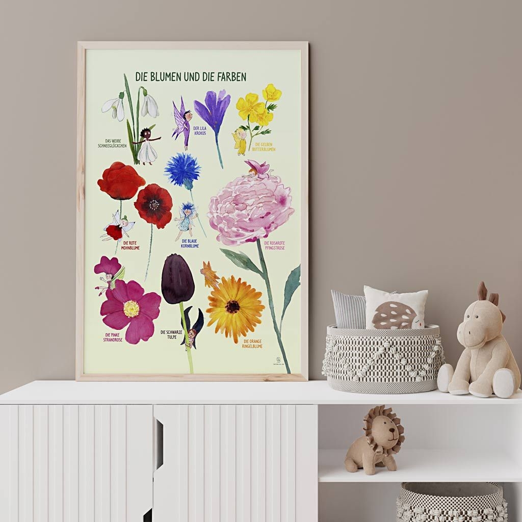 Plakat - Farverne Og Blomsterne - Str 50X70 Cm - No - 1 Stk