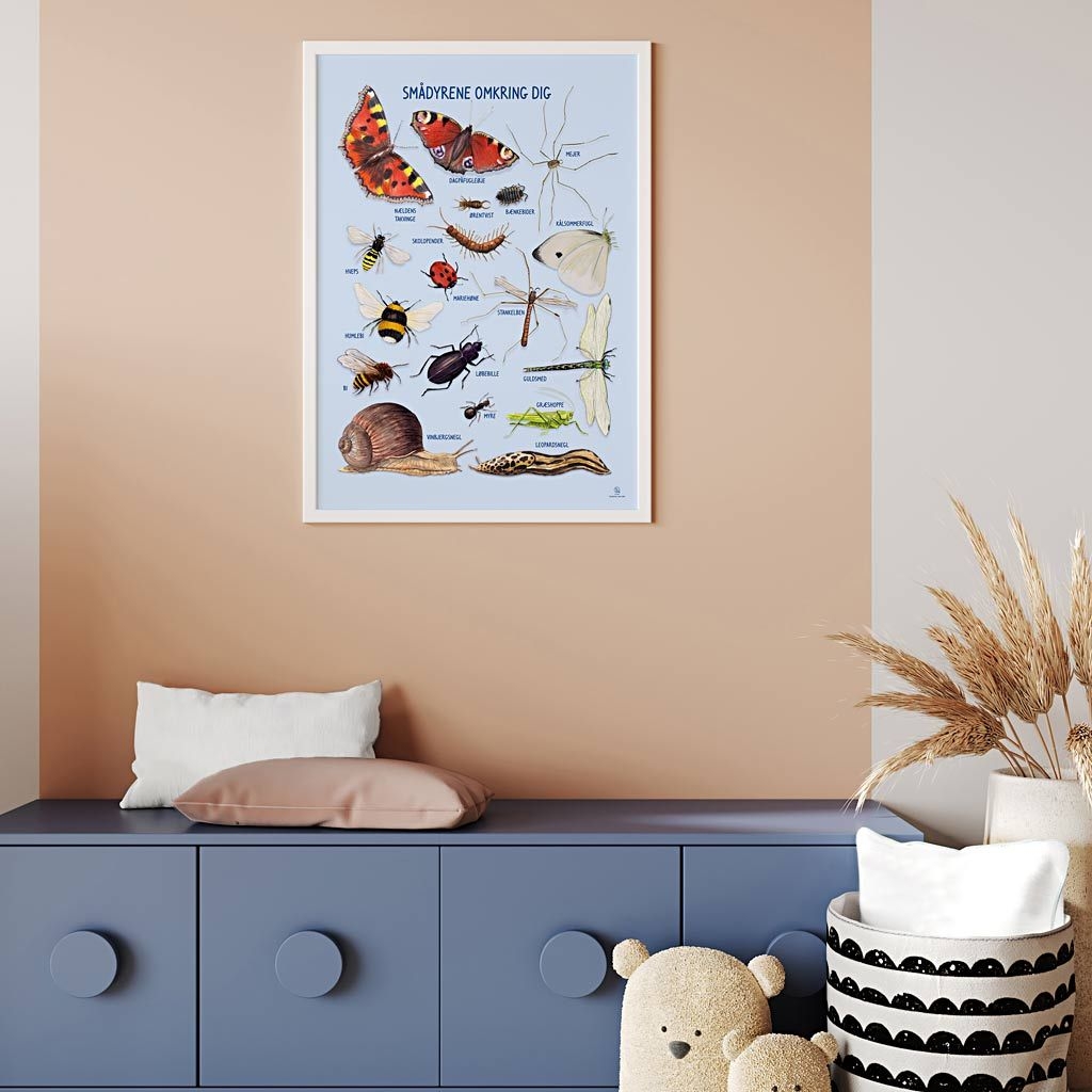 Plakat - Smådyrene Omkring Dig - Str 50X70 Cm - Dk - 1 Stk