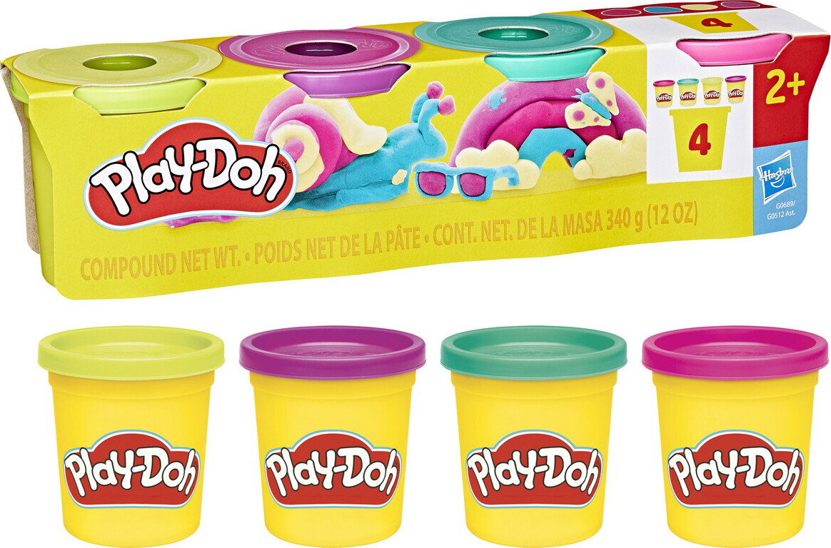 Play-Doh - Modellervoks 4-Pak 340 G - Assorteret - Hasbro G0512