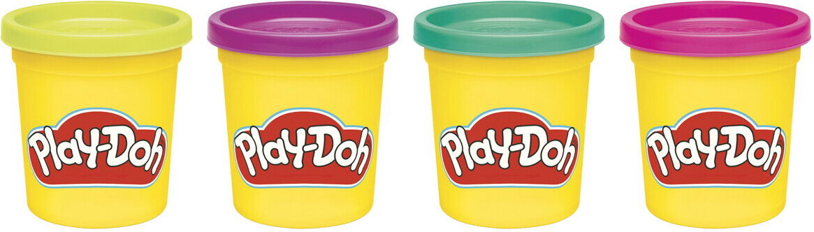 Play-Doh - Modellervoks Sæt - 4-Pak - Livlige Farver - 340 G