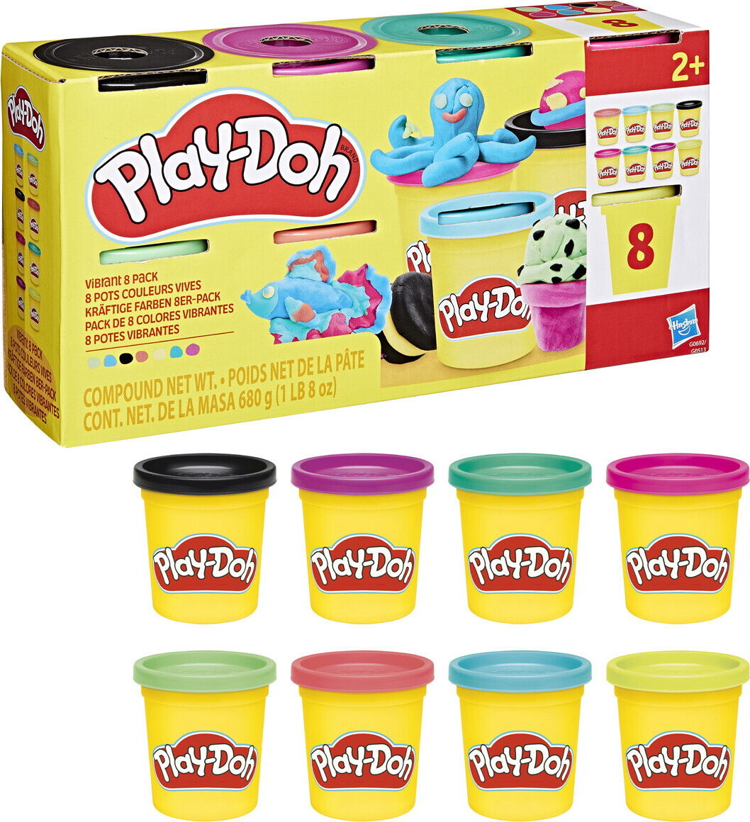 Play-Doh - Vibrant Modellervoks 8-Pak - 680 G - Hasbro G0692