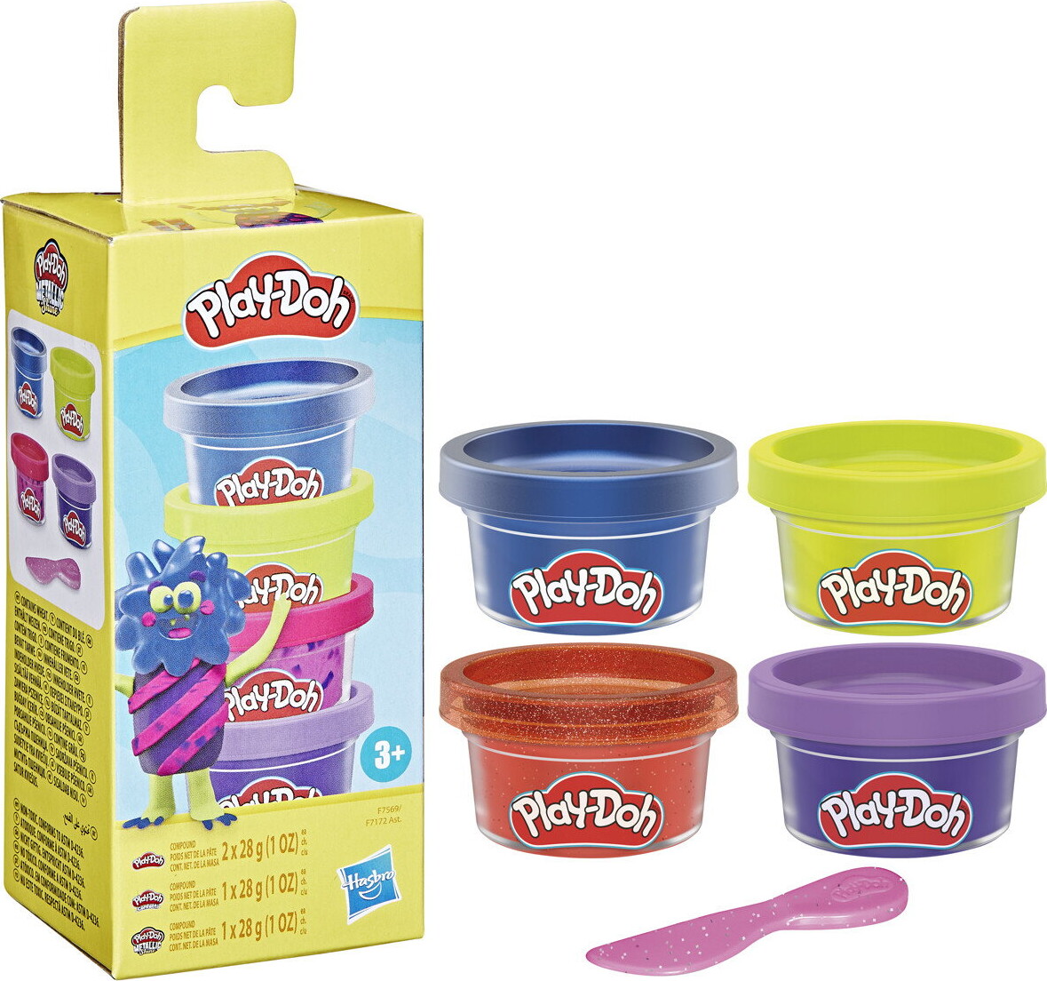 Play-Doh - Mini Farve - 4-Pak 113 G - Assorteret - Hasbro F7172