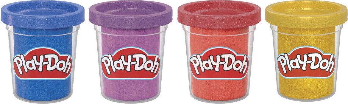 Play-Doh - Metallic Shine Modellervoks 4-Pak - Hasbro G1737