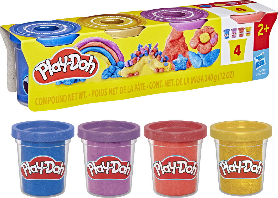 Play-Doh - Metallic Shine Modellervoks 4-Pak - Hasbro G1737