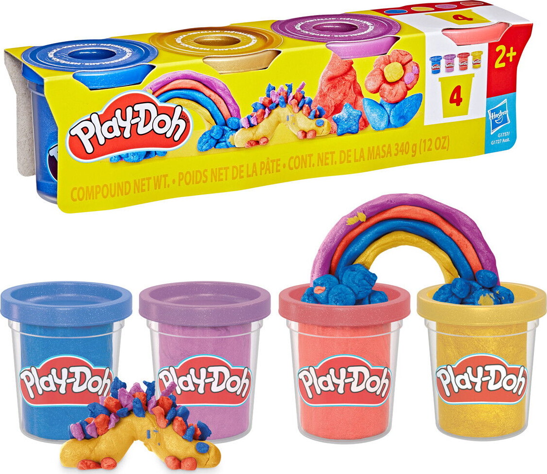 Play-Doh - Metallic Shine Modellervoks 4-Pak - Hasbro G1737