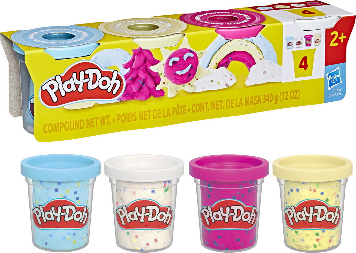 Play-Doh - Specialitet Modellervoks - Konfetti Sjov - 4-Pak - 340 G