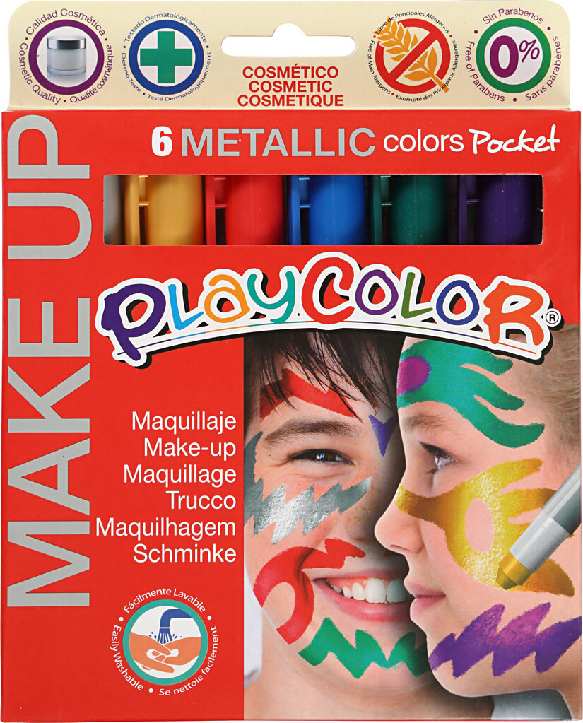 Playcolor Make Up - Ansigtsmaling - 6 Metalliske Farver