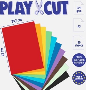 Playcut Karton A3 220 G - 50 Ark Assorterede