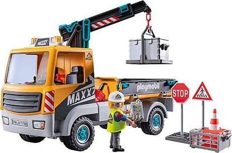 Playmobil Action Heroes - Byggelastbil Med Kran - 71750