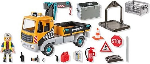Playmobil Action Heroes - Byggelastbil Med Kran - 71750