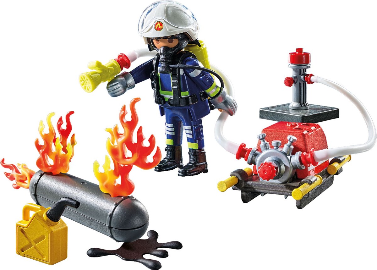 Playmobil Action Heroes - Firefighter With Water Pump 71826