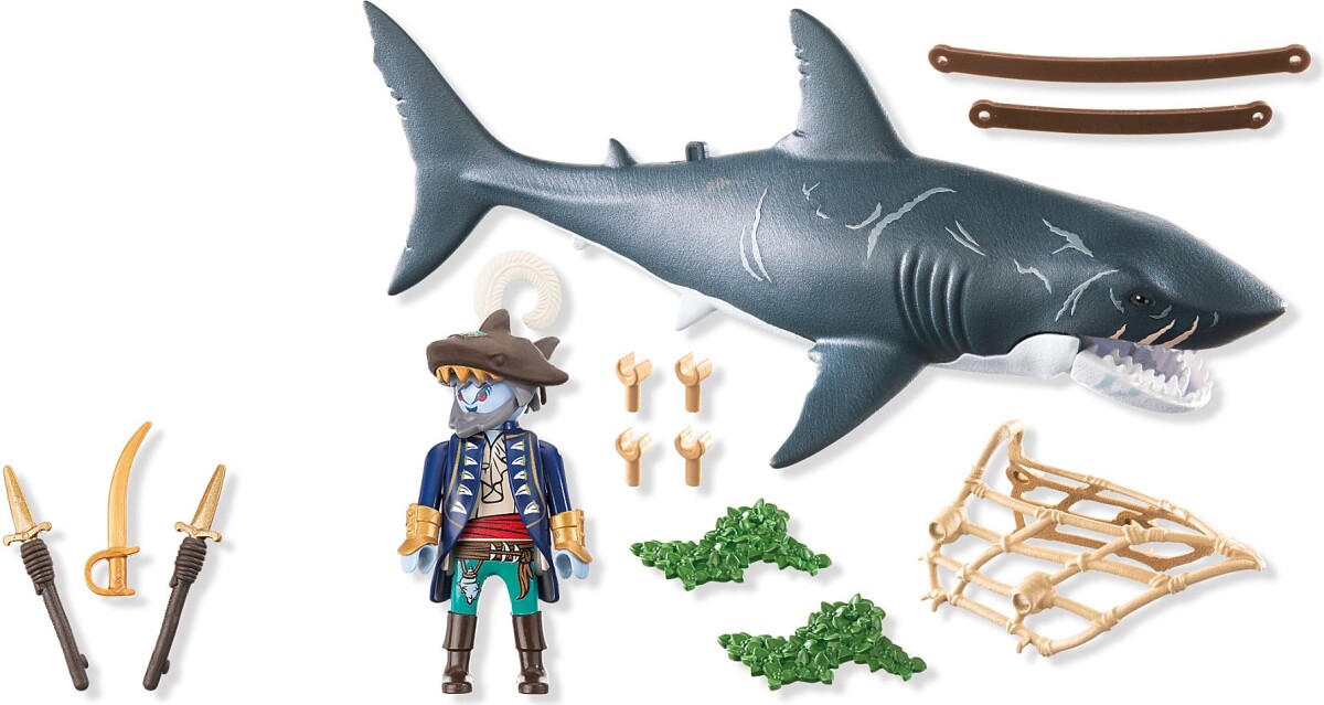 Playmobil Pirates - Kæmpe Haj Med Pirat Figur - 71793