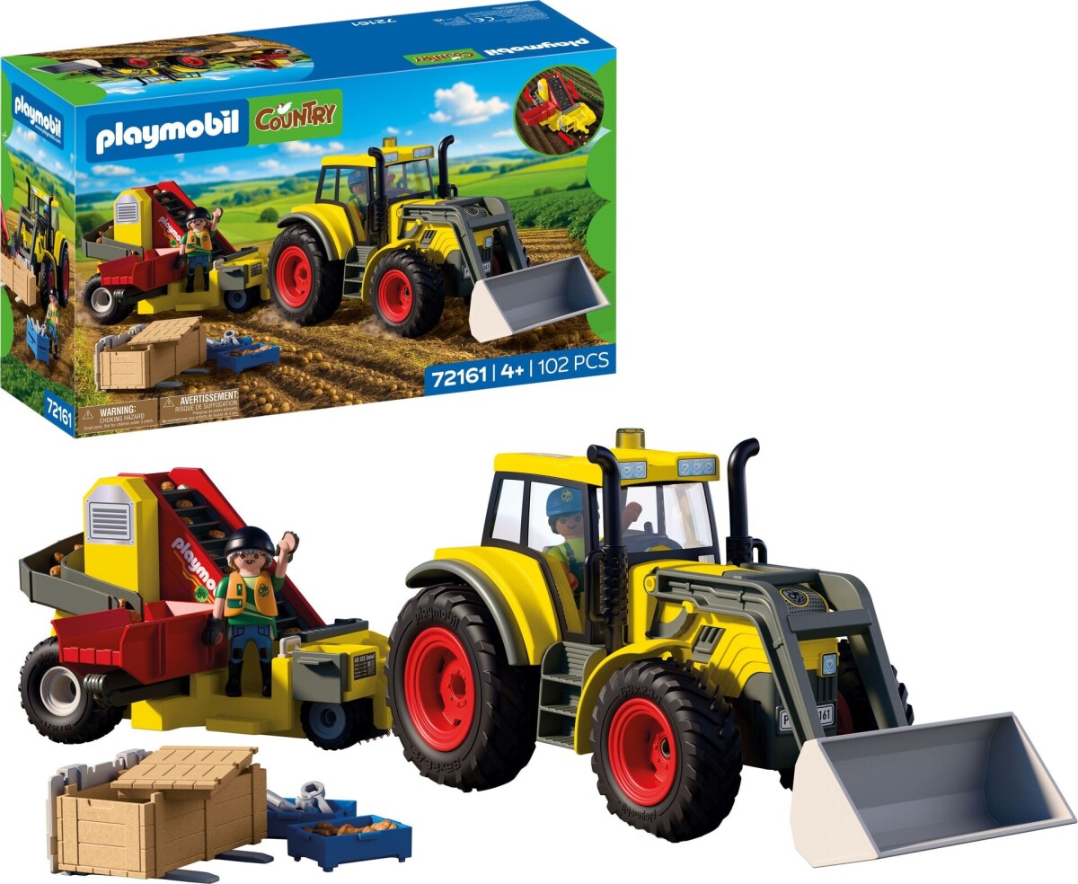 Playmobil 72161 - Stor Traktor Med Kartoffel Høster - Country