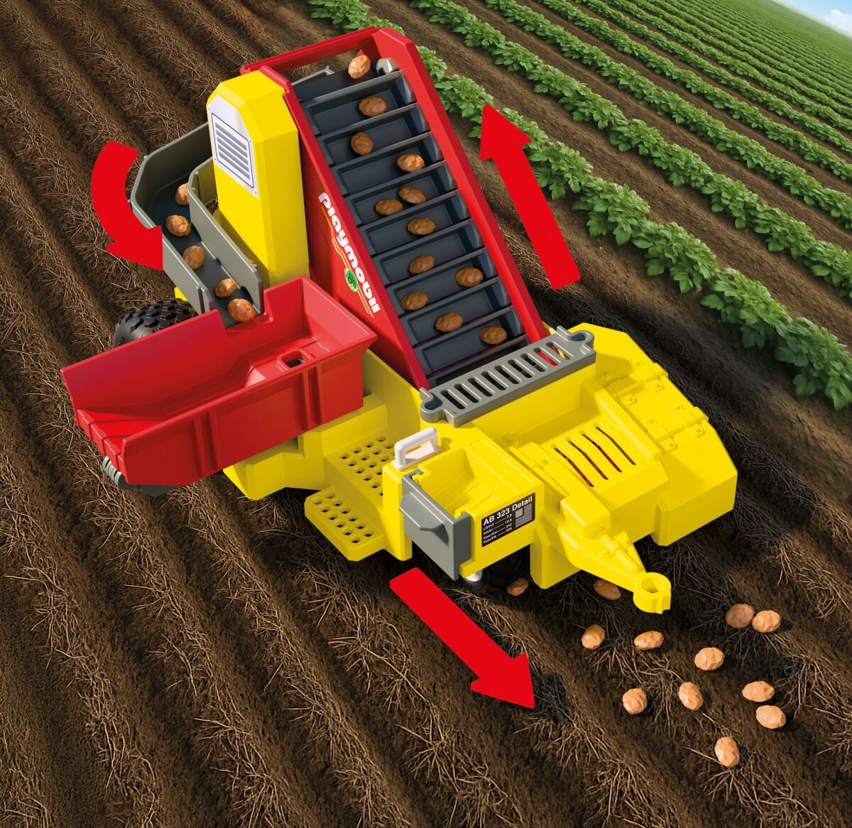 Playmobil 72161 - Stor Traktor Med Kartoffel Høster - Country
