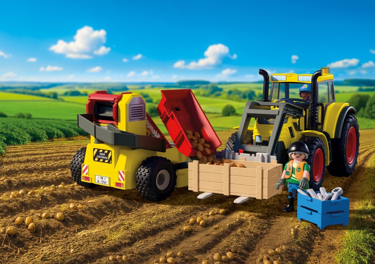 Playmobil 72161 - Stor Traktor Med Kartoffel Høster - Country