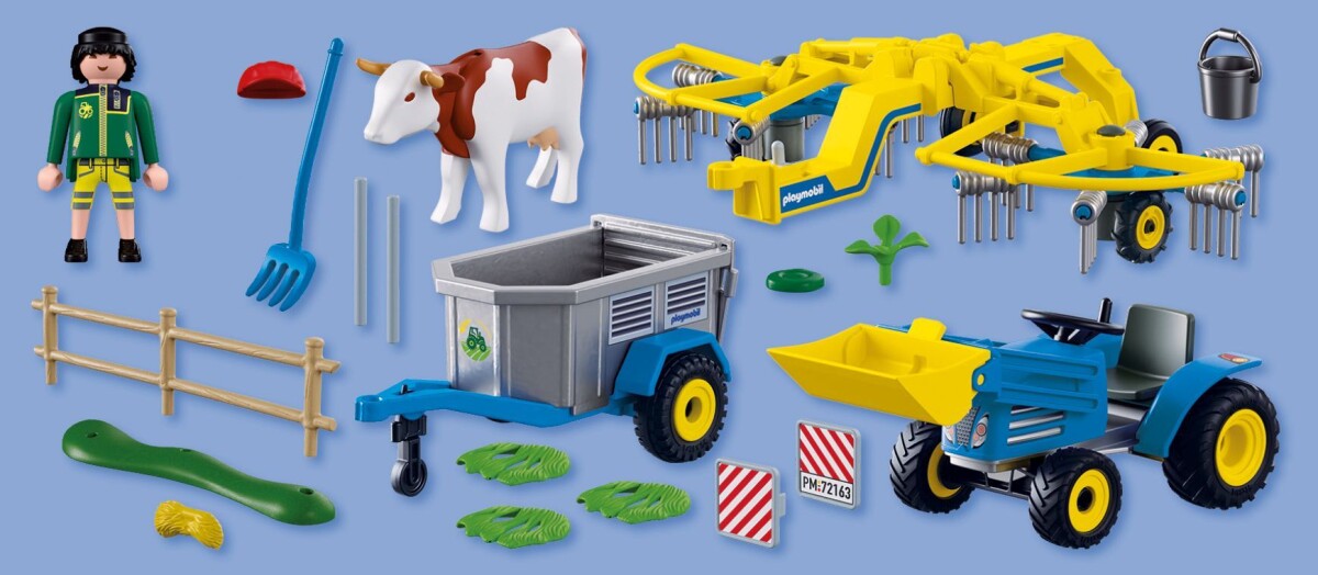 Playmobil 72163 - Small Tractor With Hay Swather - Country
