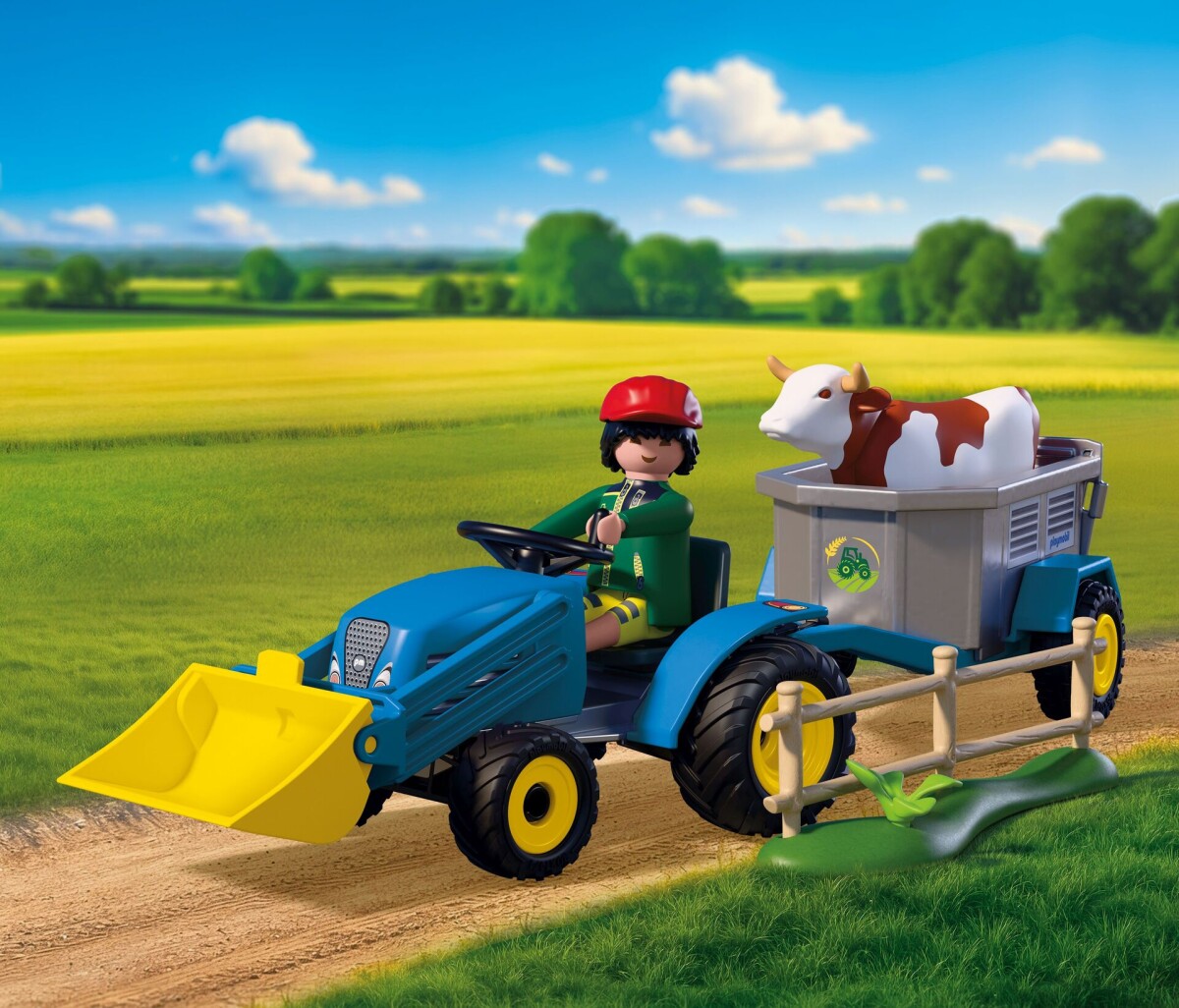 Playmobil 72163 - Small Tractor With Hay Swather - Country