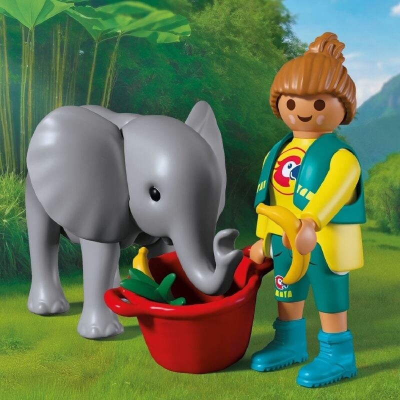 Playmobil - Zoo Baby Elefant Og Dyrepasser