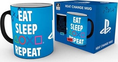 Playstation - Mug Heat Change - 320 Ml - Eat Sleep Repeat
