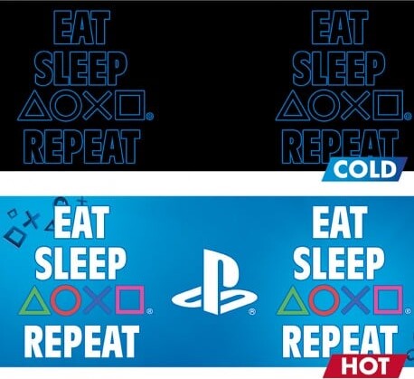 Playstation - Mug Heat Change - 320 Ml - Eat Sleep Repeat