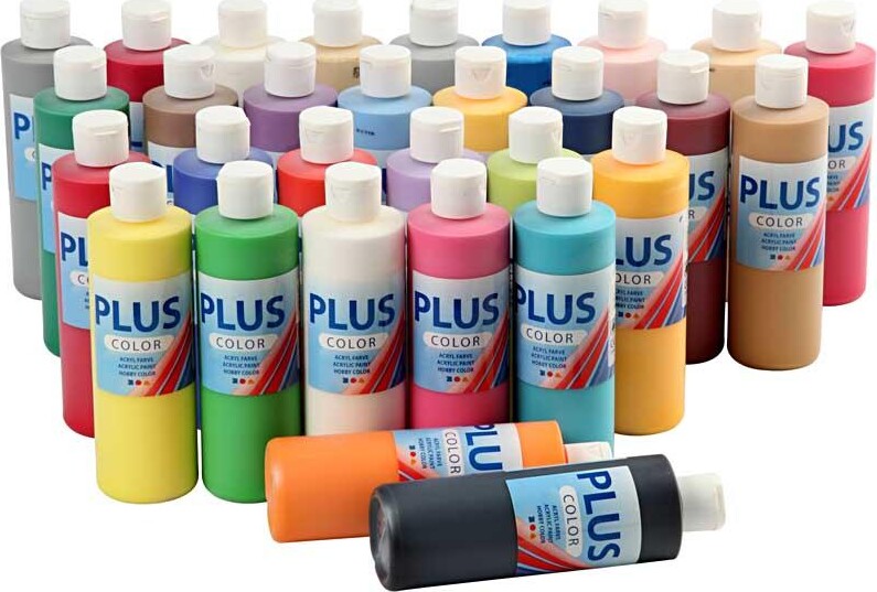 Plus Color Hobbymaling - Assorterede Farver - 30X250 Ml