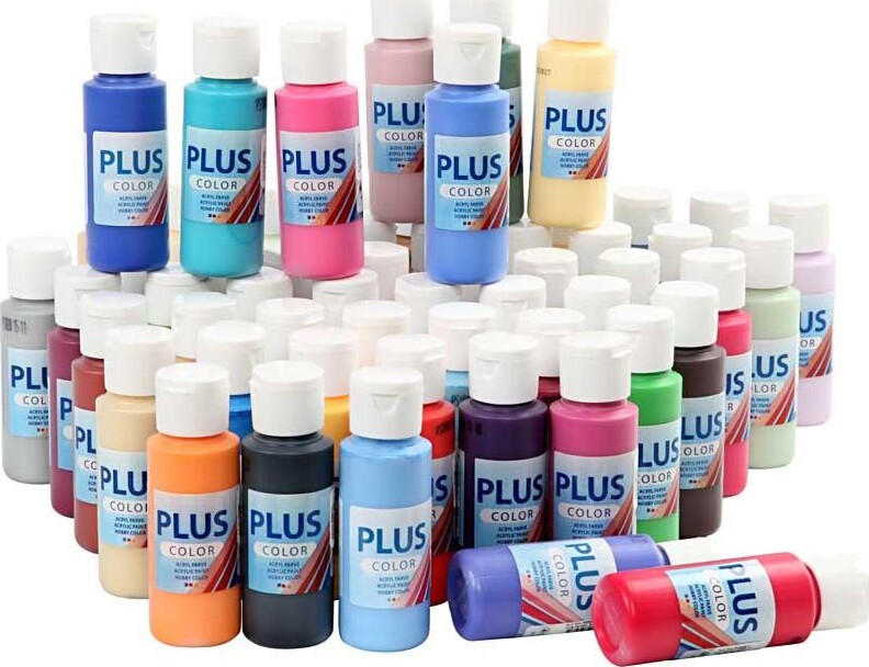 Plus Color Hobbymaling - Assorterede Farver - 60X60 Ml