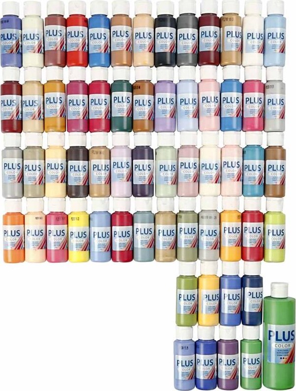 Plus Color Hobbymaling - Assorterede Farver - 60X60 Ml