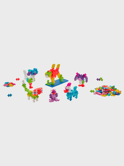 Plus-Plus Learn To Build Super Set 9603811 - 1200 Pezzi, Mattoncini Costruzione Multicolore, 2D E 3D, Made In Denmark