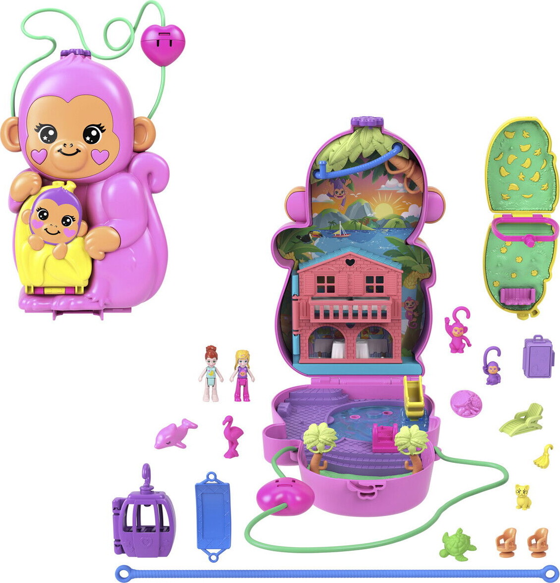 Polly Pocket - Adventures In Rio - Momma Monkey Baby - Mattel