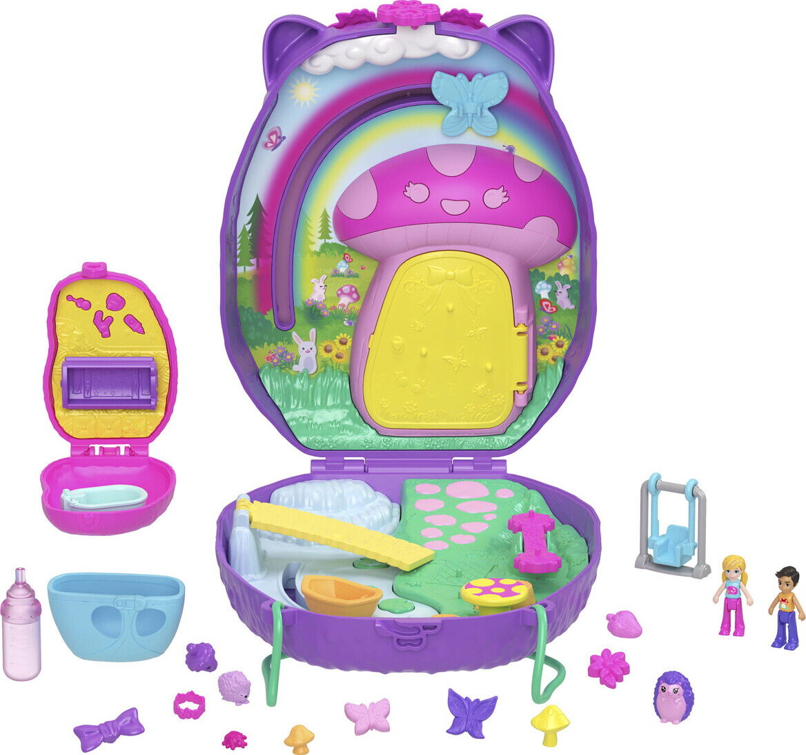 Polly Pocket - Hedgehog Mom Baby - Figur Sæt - Mattel Jbj91
