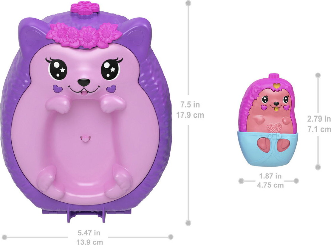 Polly Pocket - Hedgehog Mom Baby - Figur Sæt - Mattel Jbj91