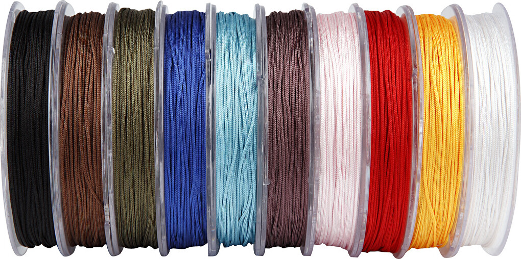 Polyester Snor - Tykkelse 1 Mm - Assorterede Farver - 10X50 M