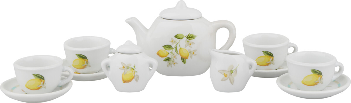Testel Til Børn - Porcelæn - 12 Dele - Citron Tema - Barbo Toys