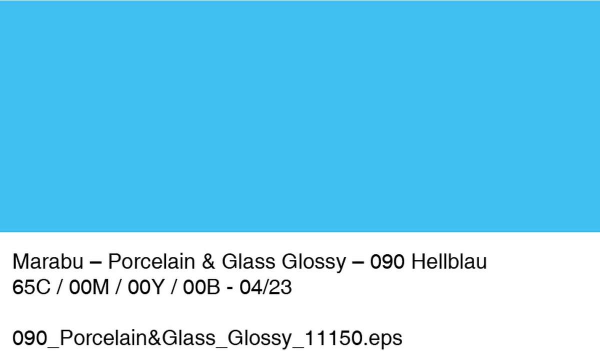 Glas Og Porcelænsmaling - Lyseblå - Porcelain Glass Glossy - 15 Ml