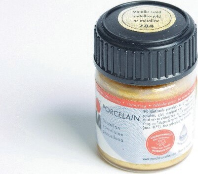 Glas Og Porcelænsmaling - Metallic Guld - Glossy - 15 Ml