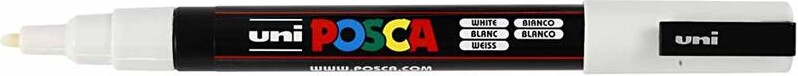 Posca Tusch - Nr Pc-3M - Tykkelse 0 9-1 3 Mm - Hvid