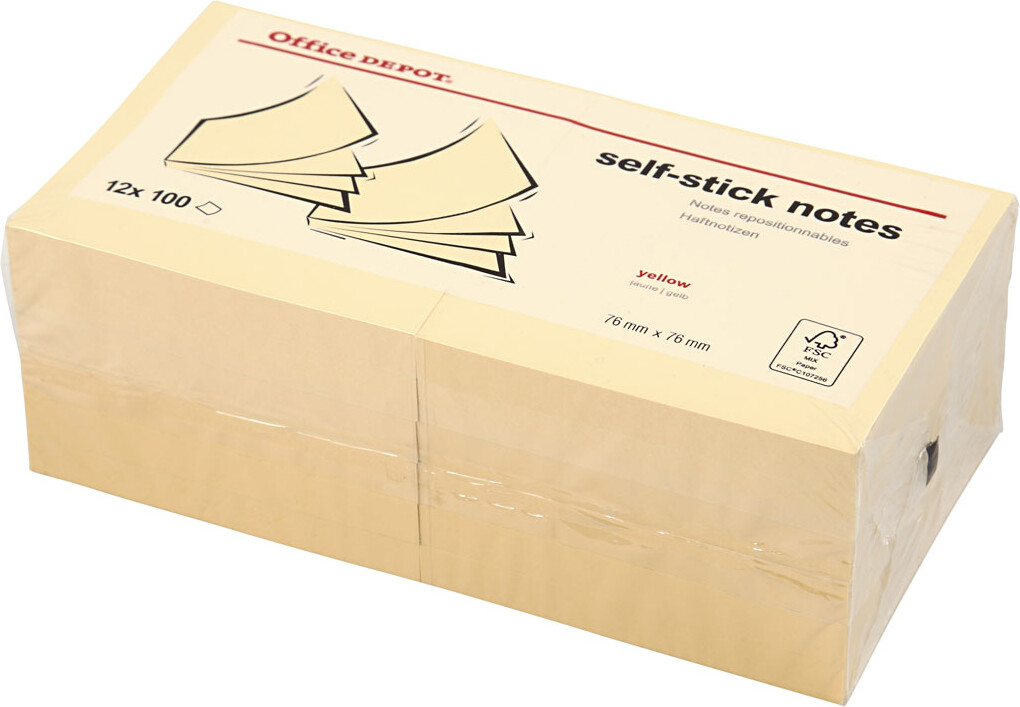 Post It Blokke - Sticky Notes - Str 75X75 Mm - 12 Stk