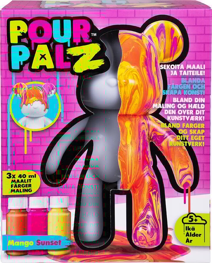 Pour Palz - Diy Paint Bear Collectible - Mango Sunset
