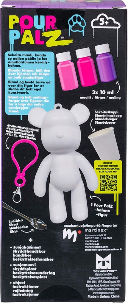 Pour Palz - Diy Paint Bear Keyring 33130154