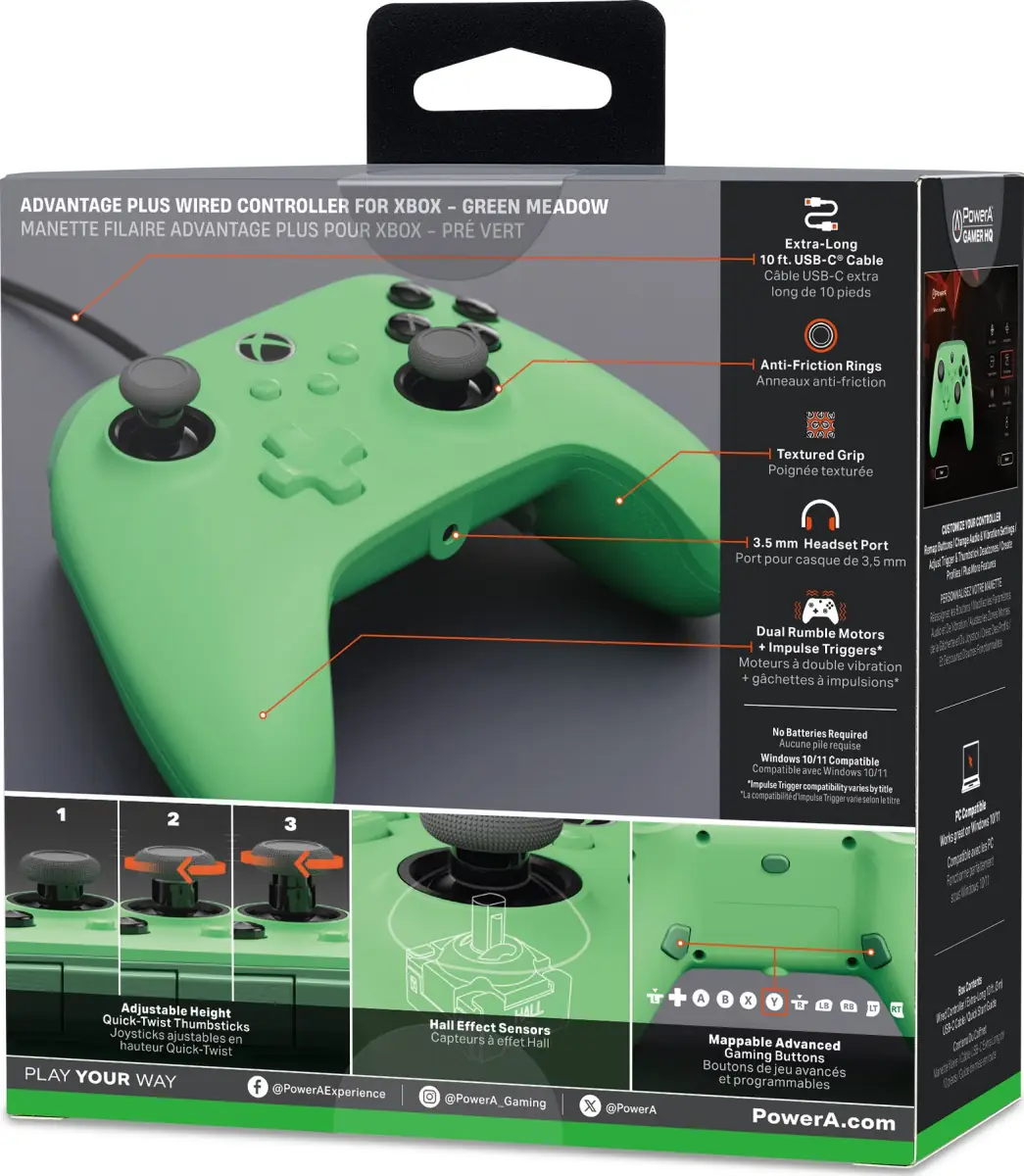 GamePad PowerA Xbox Series Green Meadow caja trasera