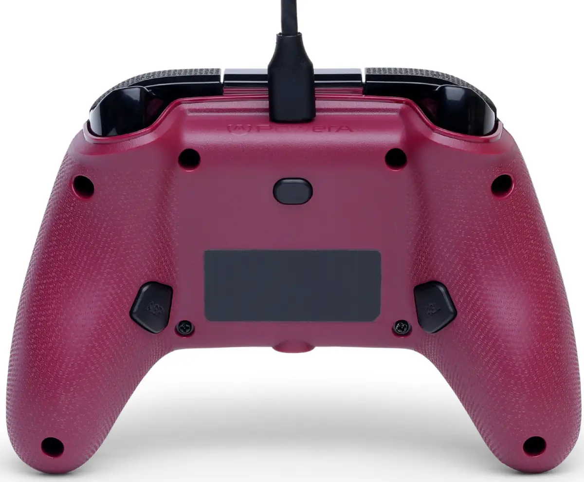 PowerA Advantage Plus Wired Controller Ruby vista trasera con botones programables