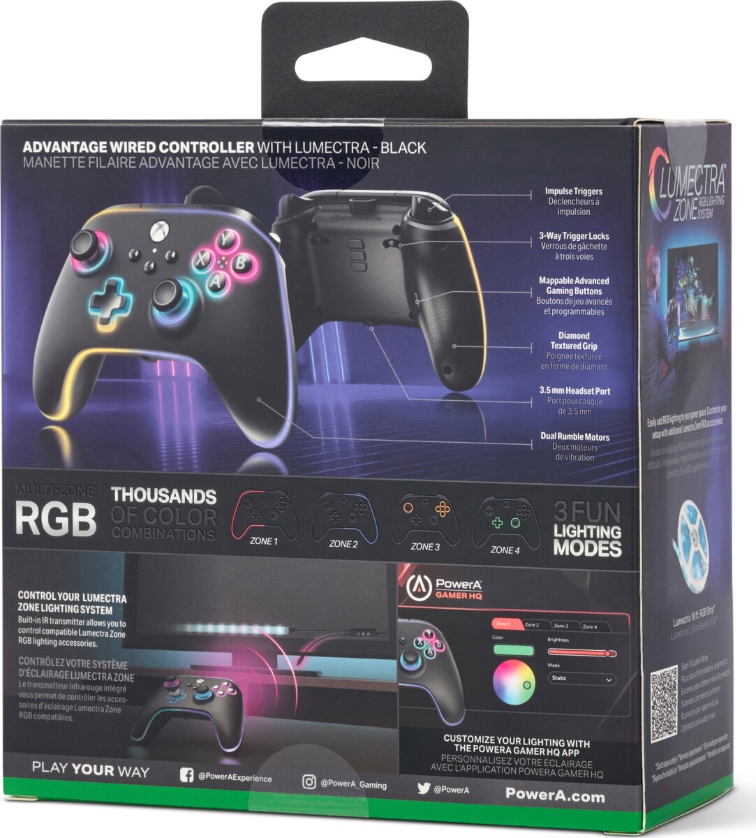Powera Advantage Wired Controller - Xbox Series Xs - M Lumectra - Black