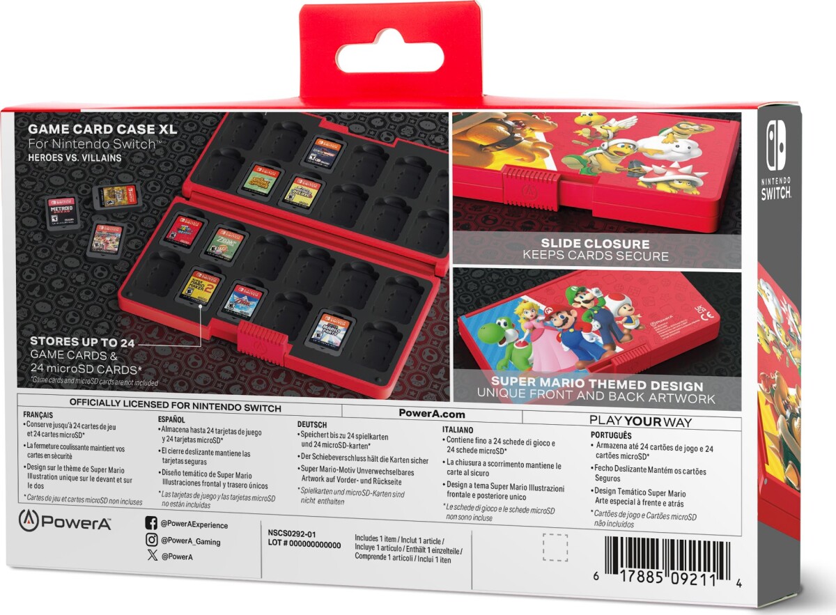Powera Game Xl Card Case - Heroes Vs Villains Nintendo Switch