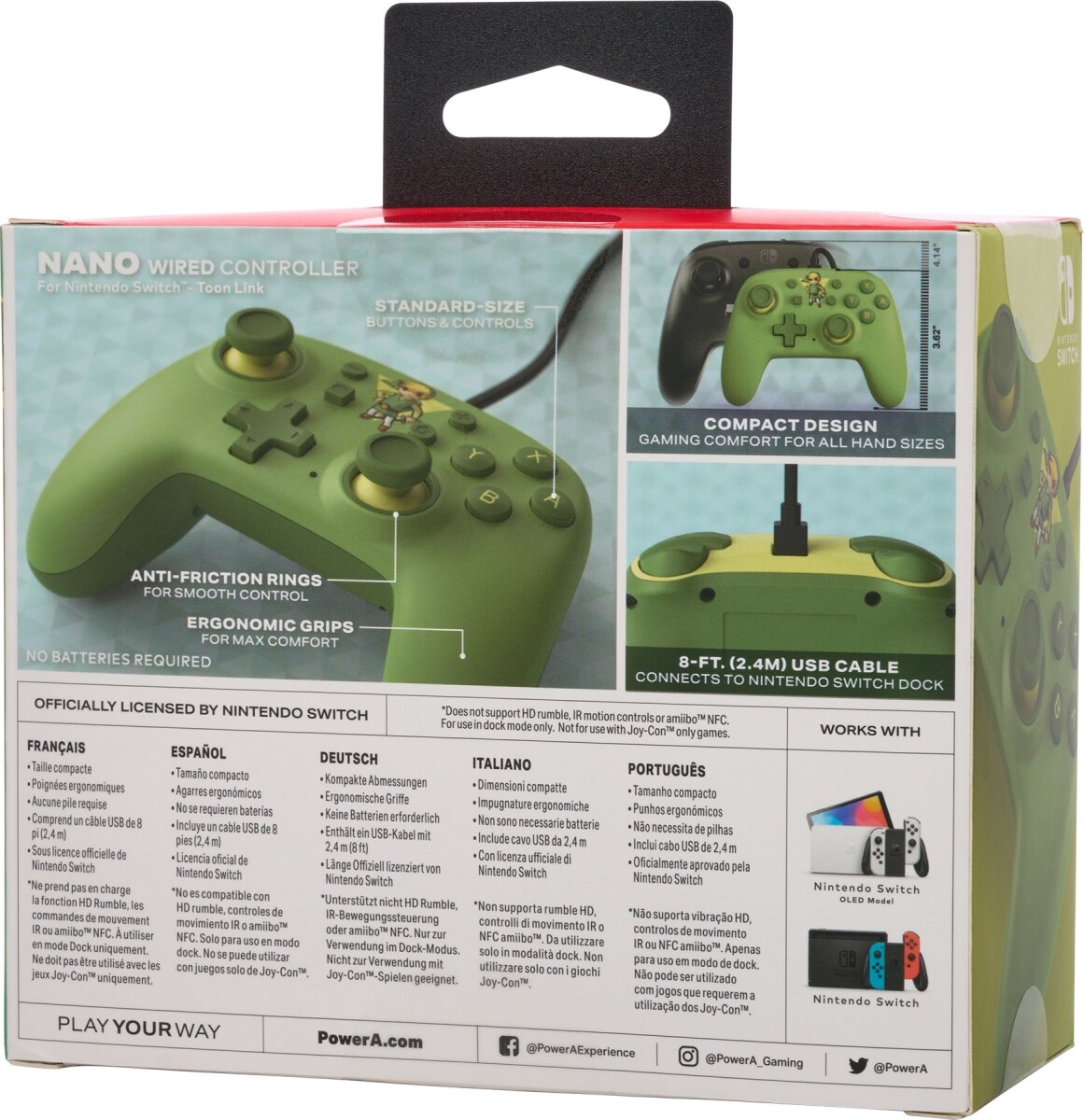 Powera Nano Wired Switch Controller - Toon Link