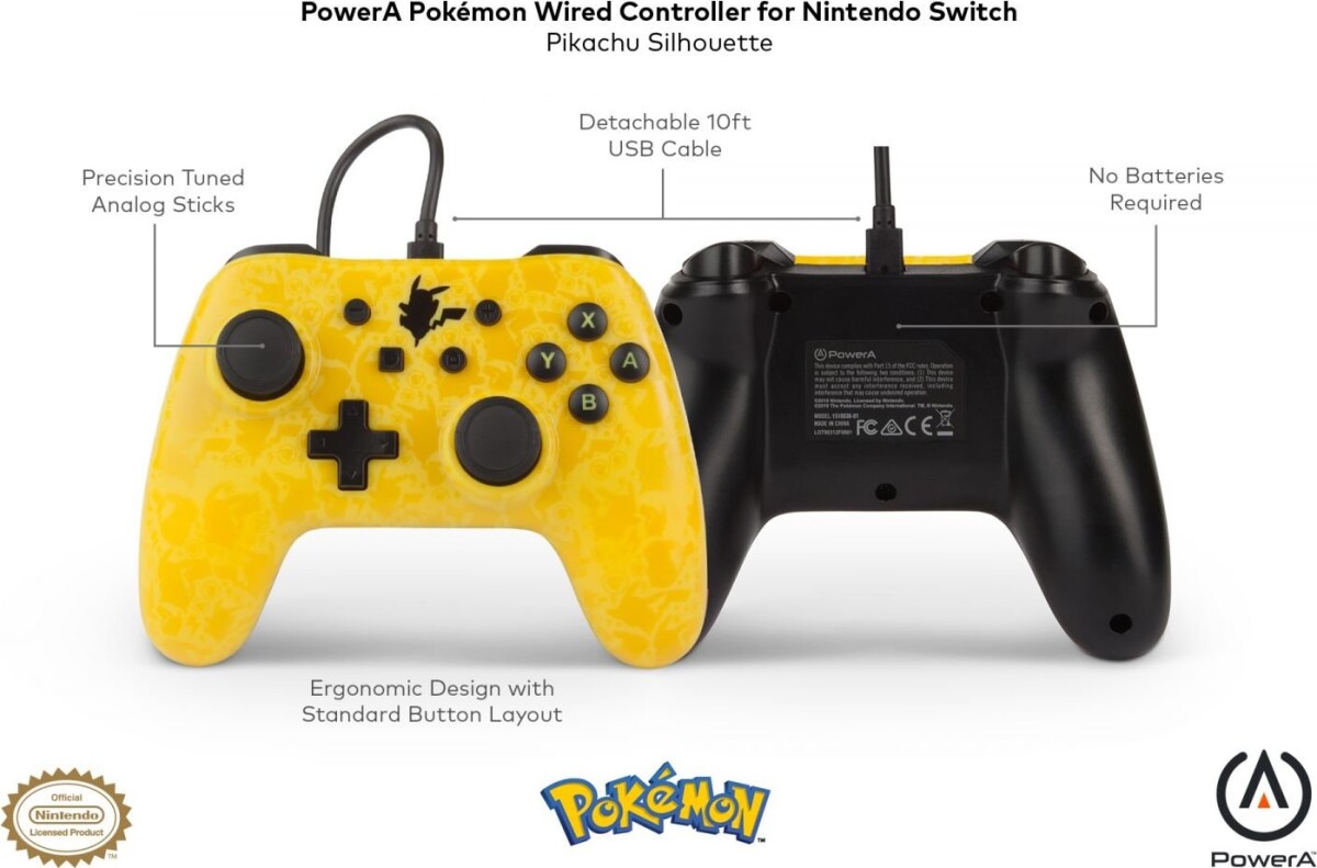 Powera - Nintendo Switch Controller - Pickachu Shadow