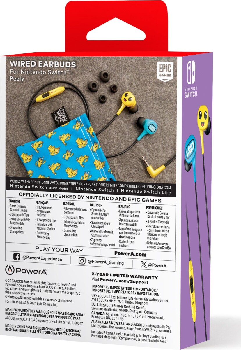 Powera Wired Earbuds - Peely Fortnite Nintendo Switch Nintendo Switch