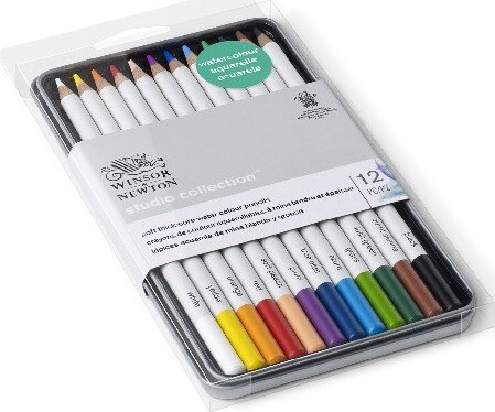 Winsor Newton - Akvarel Farveblyanter Sæt - Studio Collection - 12 Farver